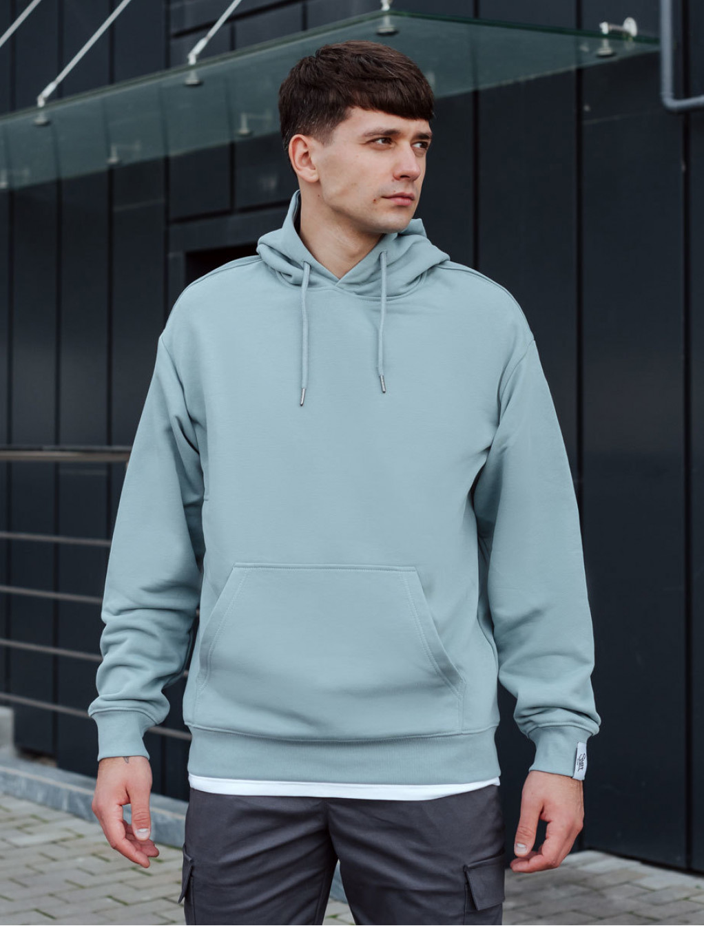Hanorac Staff light blue basic oversize fleece