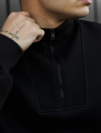 Bluză de trening Staff black zip oversize fleece