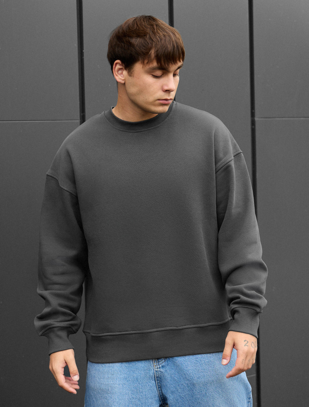 Bluză de trening Staff dark gray2 oversize fleece