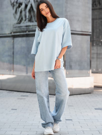 Tricou de damă Staff ri light blue oversize