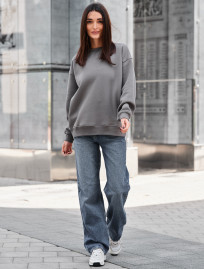 Bluză de trening de damă Staff gray oversize fleece