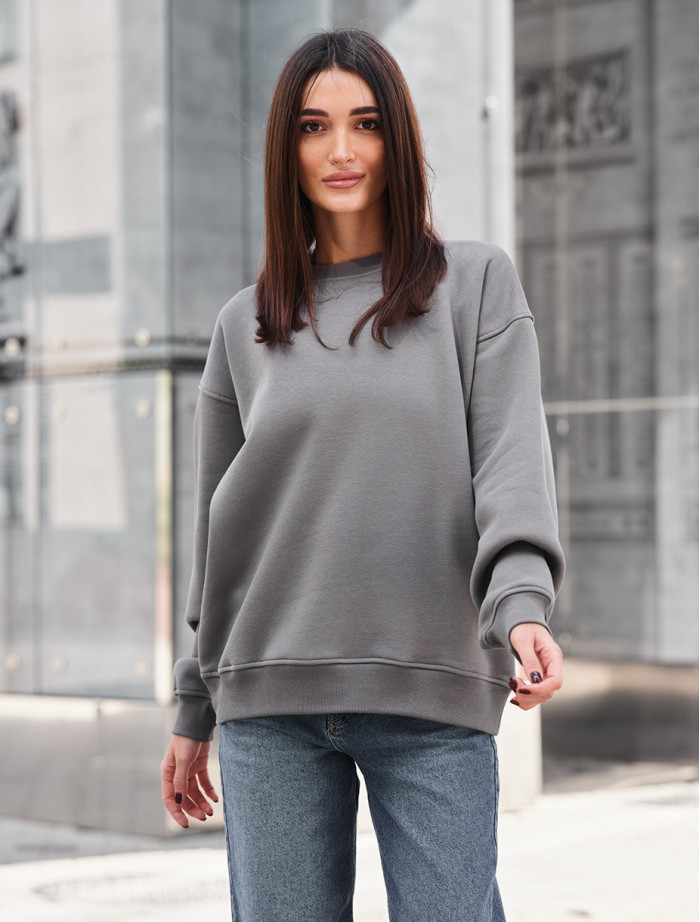 Bluză de trening de damă Staff gray oversize fleece