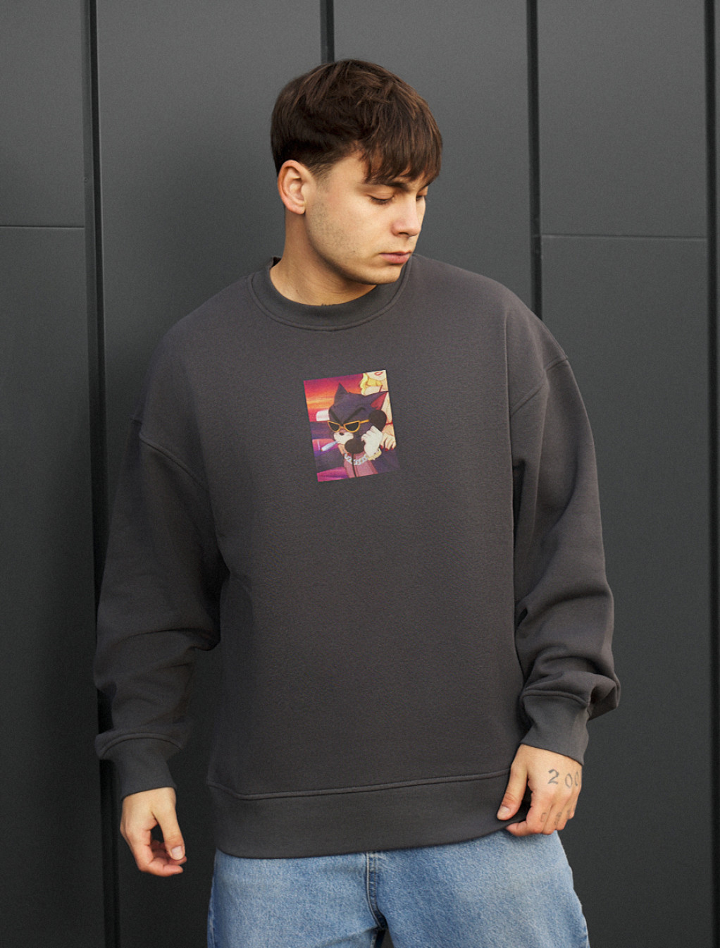 Bluză de trening Staff busy cat oversize fleece