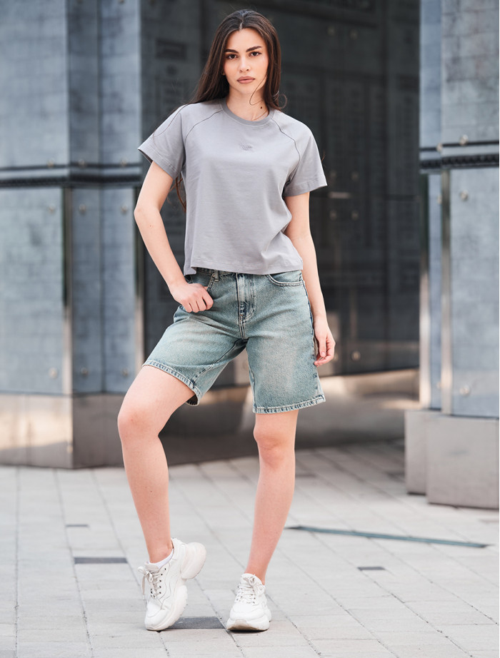 Pantaloni scurți din denim de damă Staff 21 dark blue