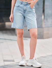 Pantaloni scurți din denim de damă Staff 21 light blue