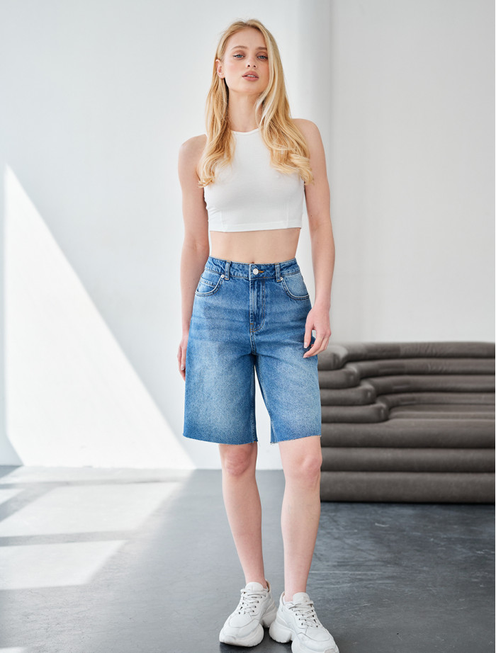 Pantaloni scurți din denim de damă Staff 17 blue