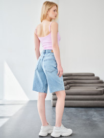 Pantaloni scurți din denim de damă Staff 17 light blue2