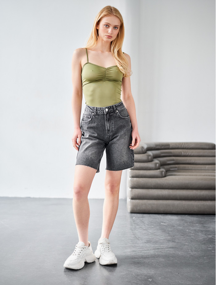 Pantaloni scurți din denim de damă Staff 14 dark gray