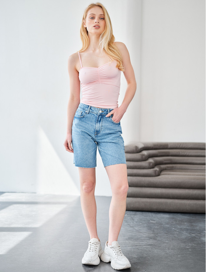 Pantaloni scurți din denim de damă Staff 14 blue