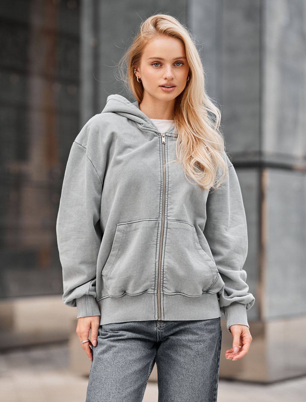 Hanorac de damă Staff de gray oversize