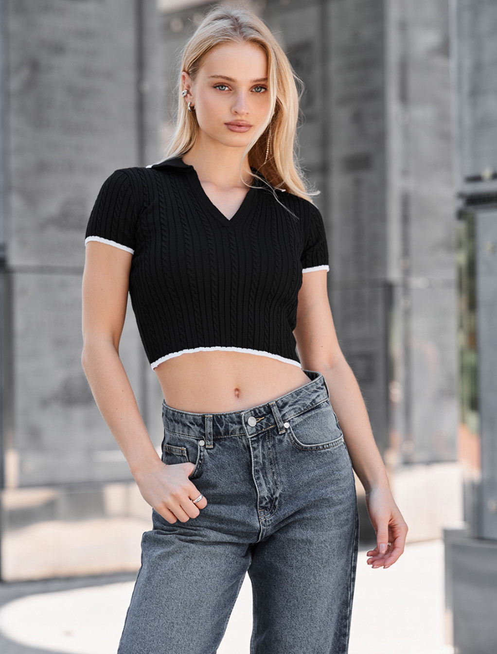 Top de damă Staff ri black