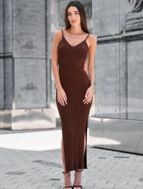 Rochie tricotată de damă Staff fil brown