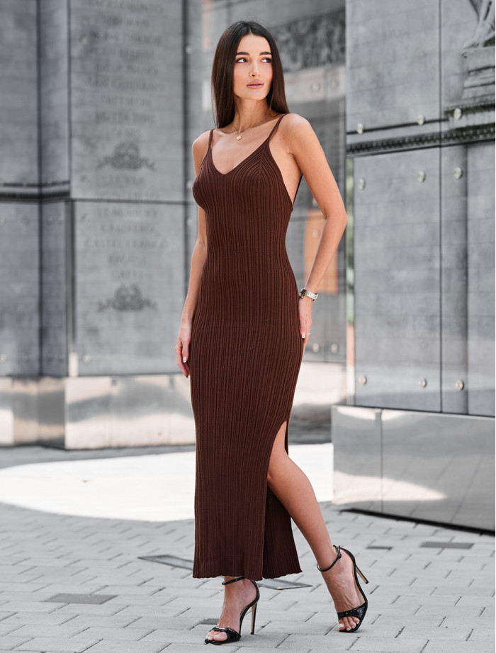 Rochie tricotată de damă Staff fil brown