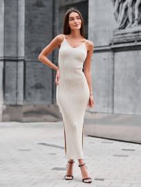 Rochie tricotată de damă Staff fil light beige