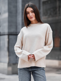 Pulover de damă Staff oli light beige oversize