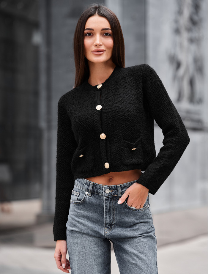 Cardigan tricotat de damă Staff ali black