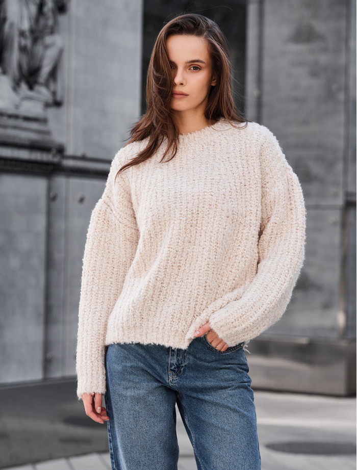 Pulover tricotat de damă Staff gi milk oversize