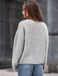 Pulover tricotat de damă Staff gi light gray oversize