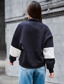 Bluză de damă Staff mok navy & white oversize fleece