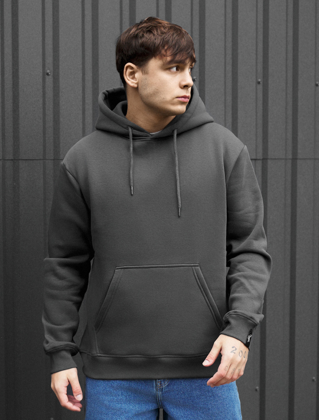 Hanorac Staff dark gray basic fleece