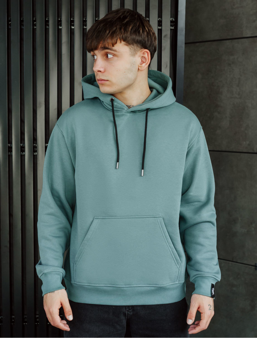 Hanorac Staff turquoise basic oversize fleece