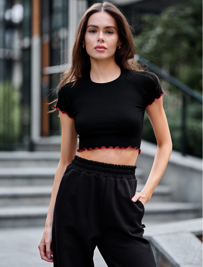 Top de damă Staff ma black & red