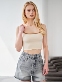 Top de damă Staff wa beige & brown