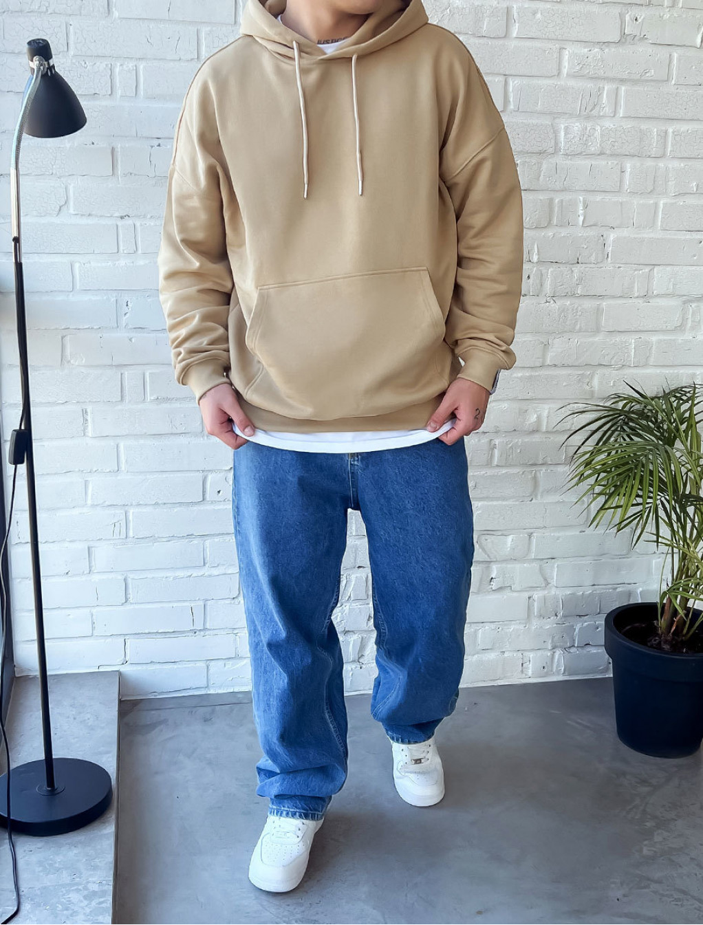 Hanorac Staff basic beige oversize