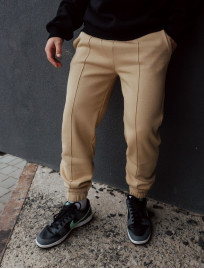 Pantaloni de trening Staff pa beige fleece