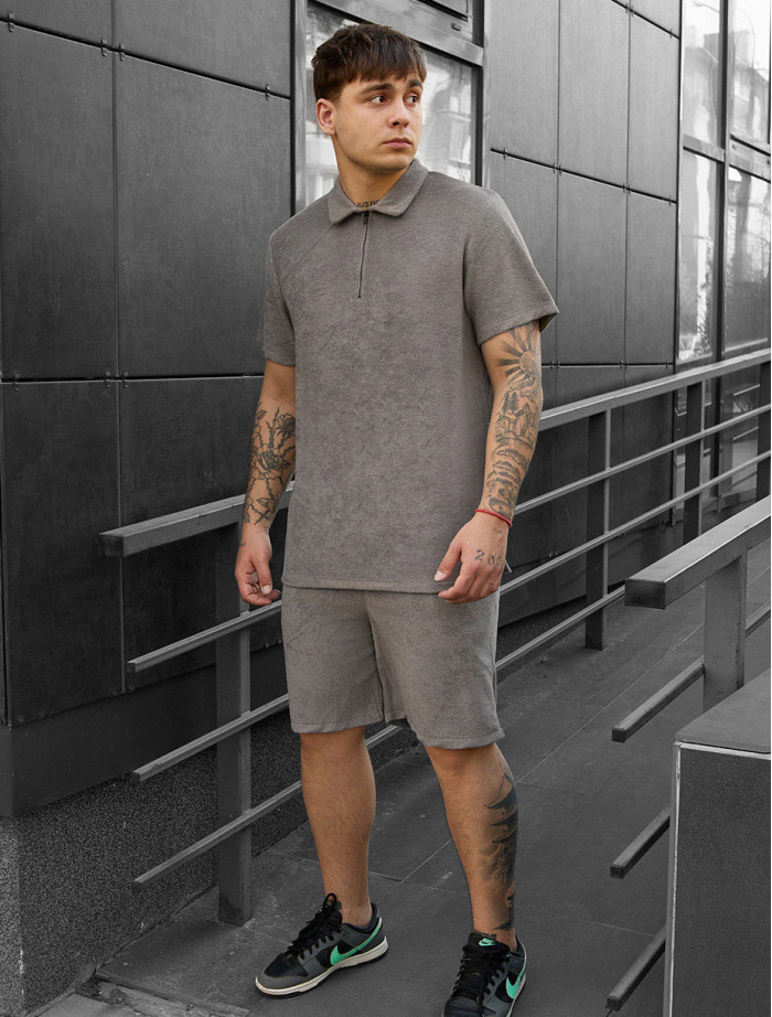 Set de vară tricou + pantaloni scurți Staff ch gray