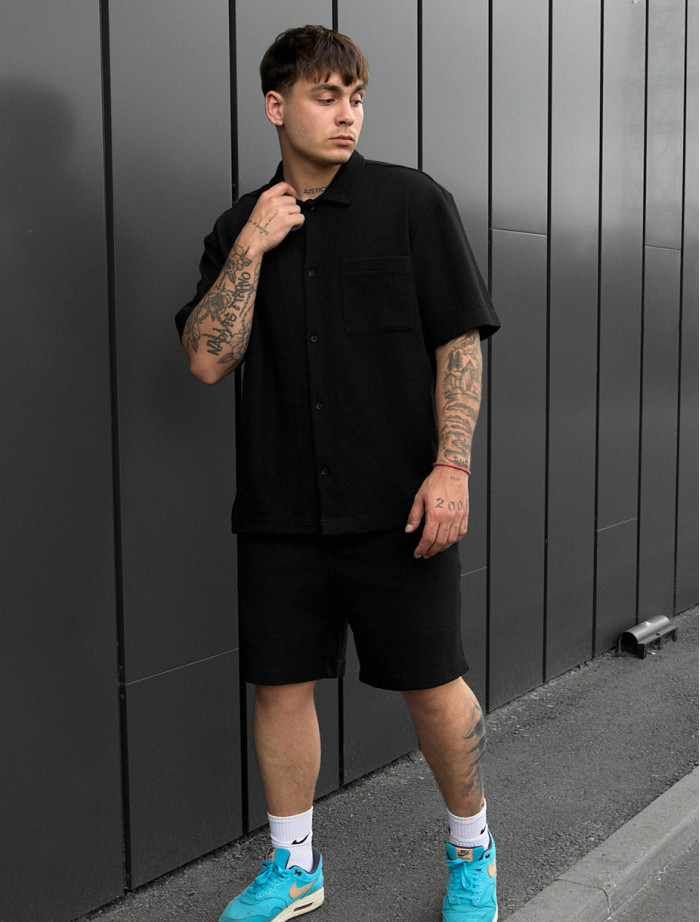 Set cămașă de vară + pantaloni scurți Staff en black