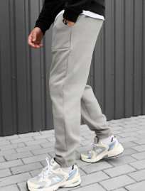 Pantaloni de trening Staff light gray fleece