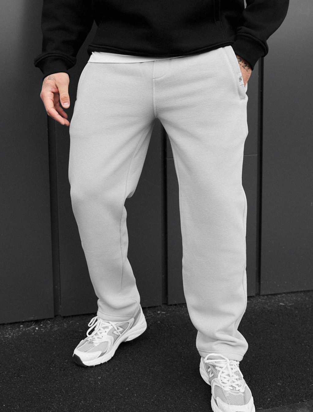 Pantaloni de trening Staff lak light gray fleece