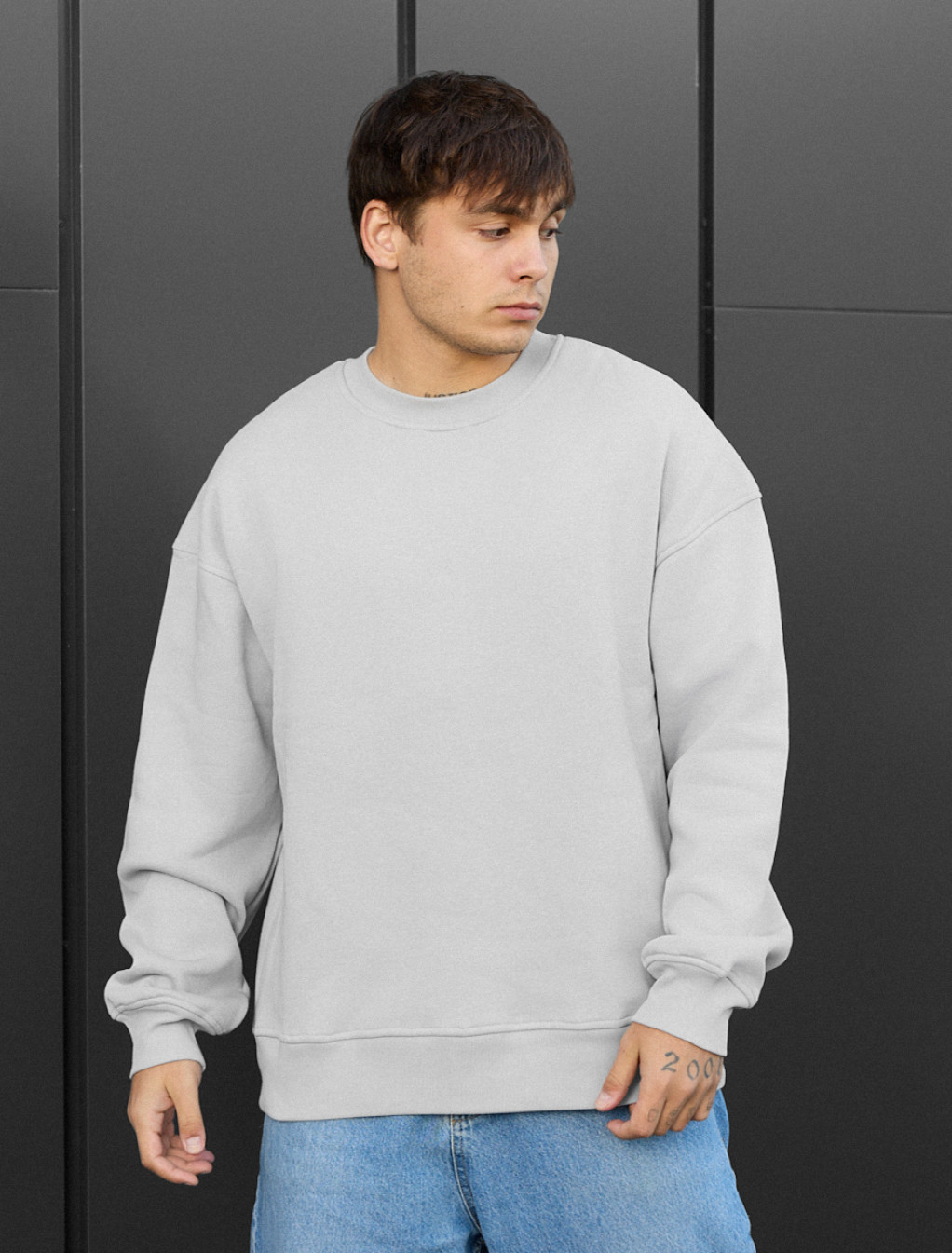 Bluză de trening  Staff light gray oversize fleece