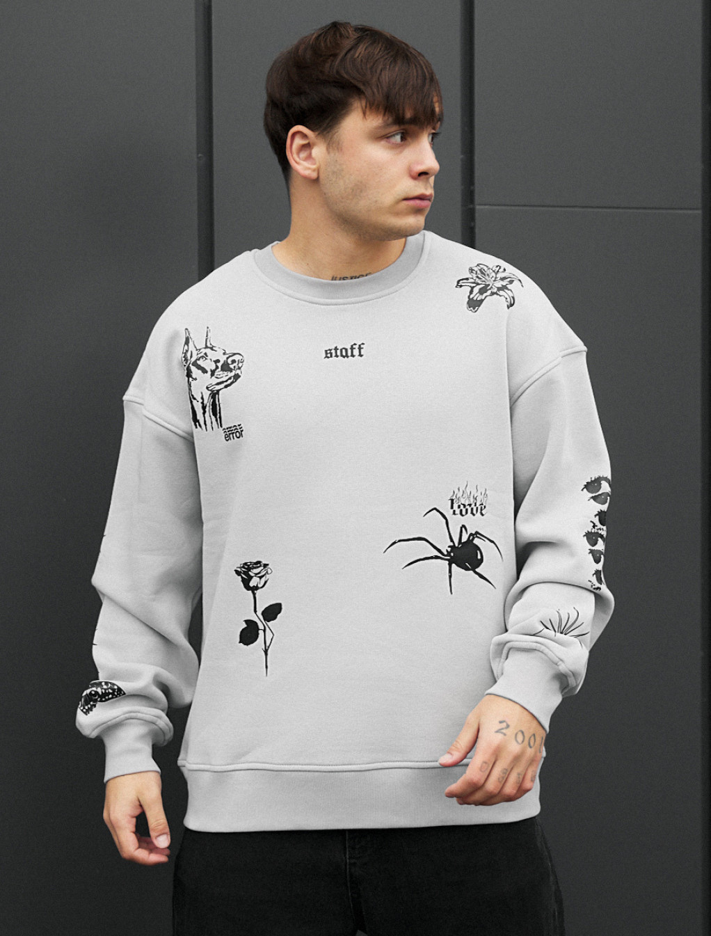 Bluză de trening Staff dog & spider oversize fleece