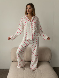 Pijamale de damă Staff am hearts red