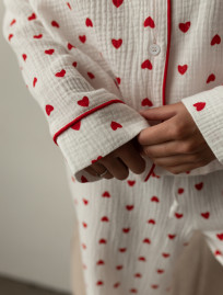 Pijamale de damă Staff am hearts red