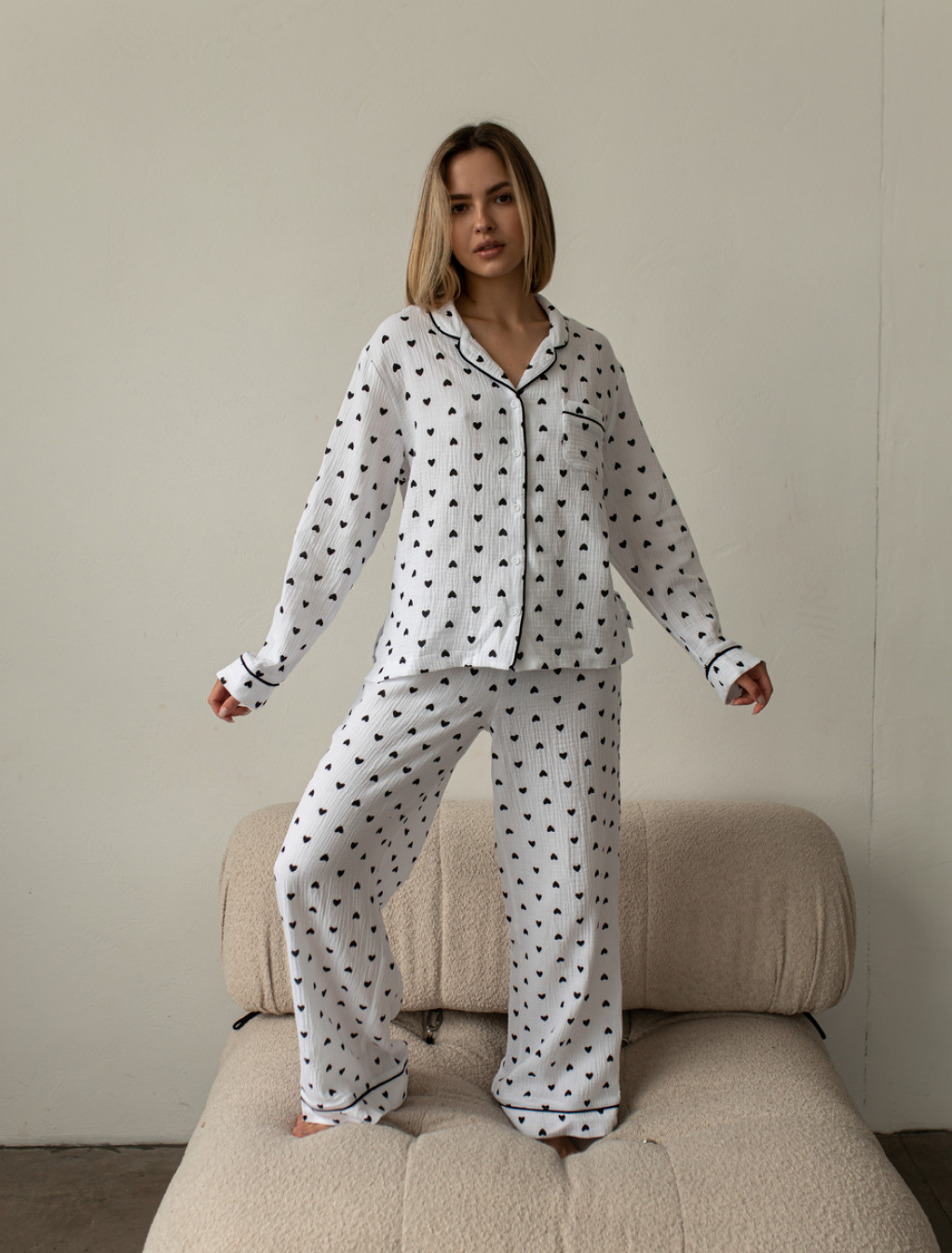 Pijamale de damă Staff am hearts black