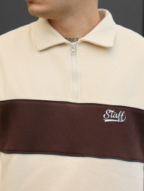 Bluză de trening Staff milk & brown oversize fleece
