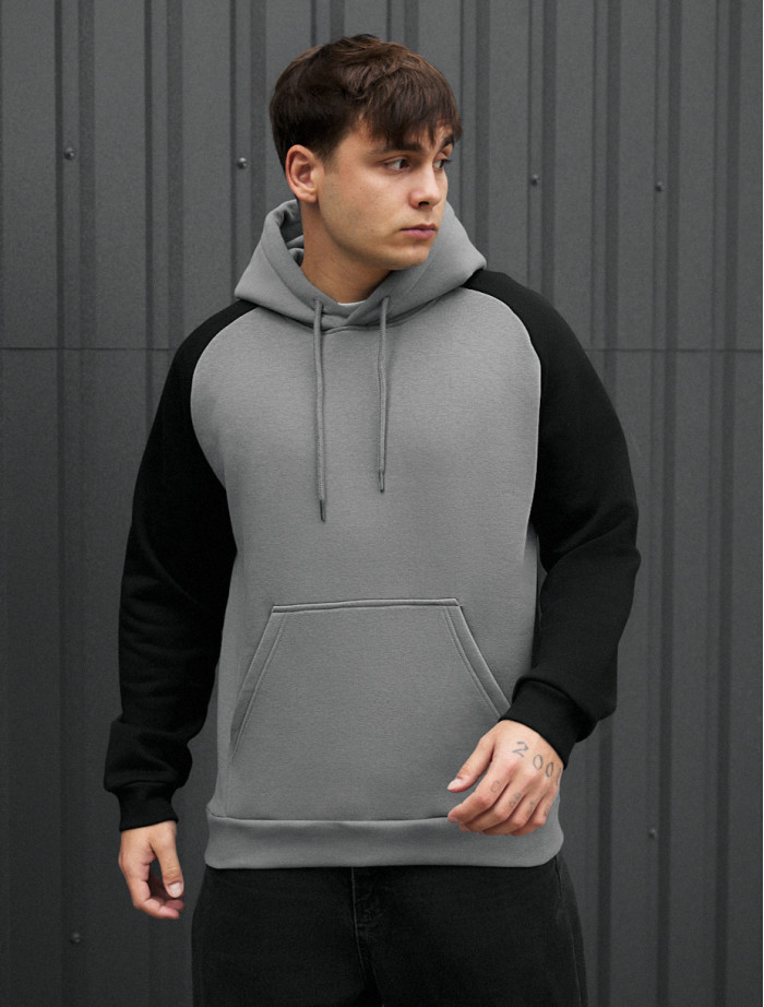 Hanorac Staff gray & black oversize fleece
