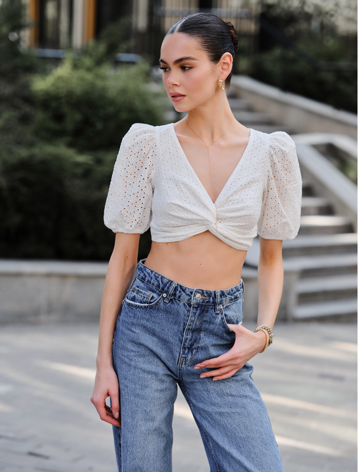 Top damă Staff be white