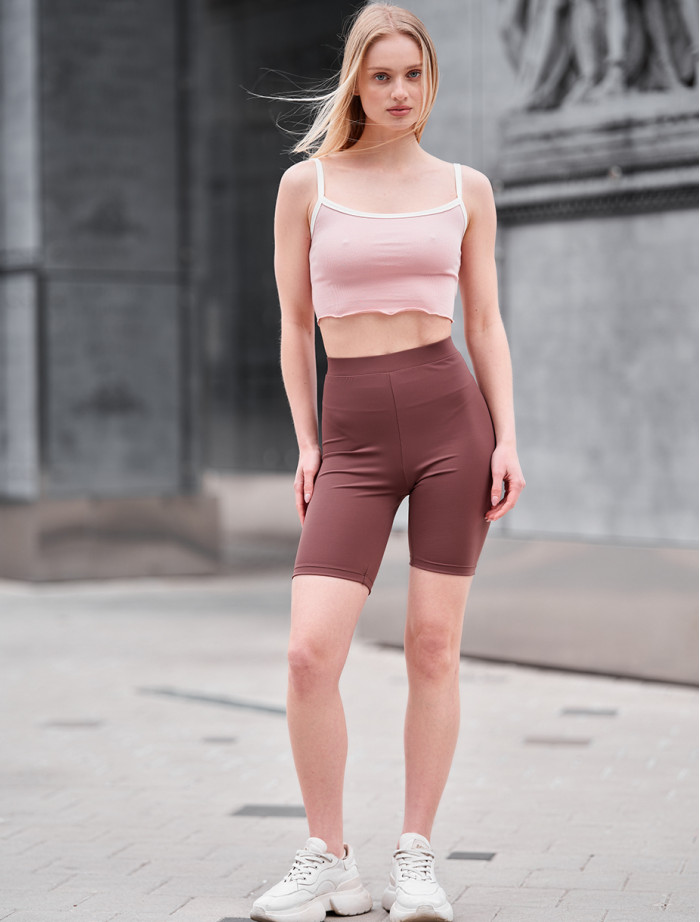 Pantaloni scurți de ciclism de damă Staff li brown