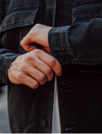 Jachetă din denim Staff 02 black oversize