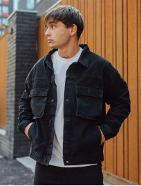 Jachetă din denim Staff 02 black oversize