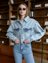 Jachetă denim de damă Staff light blue