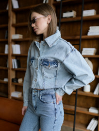 Jachetă denim de damă Staff light blue