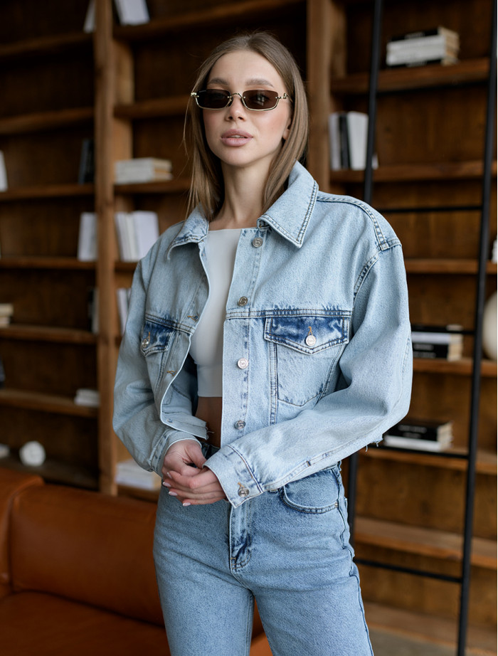 Jachetă denim de damă Staff light blue