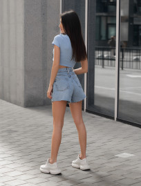 Pantaloni scurți din denim de damă Staff c2 light blue