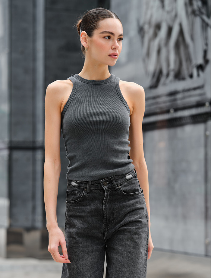 Top de damă Staff hop dark gray