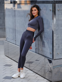 Set de damă Staff top+ colanți blue gray